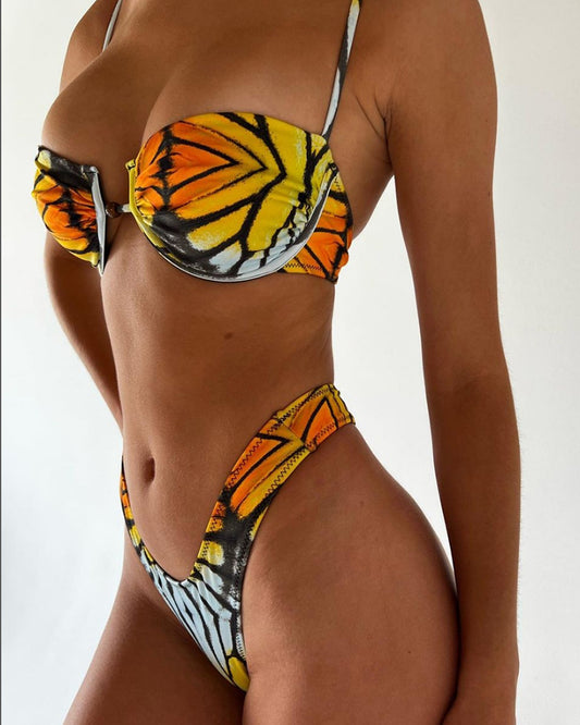 Women's Butterfly Print Bikini Set