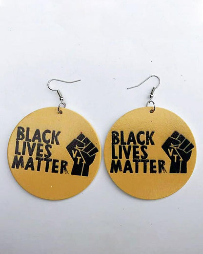 Black Lives Matter Wooden Earrings