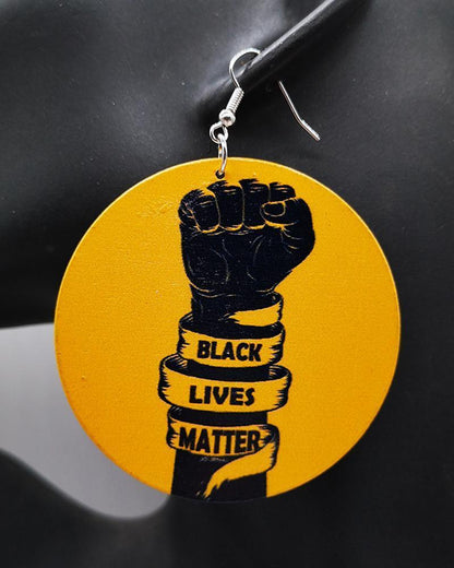 Black Lives Matter Wooden Earrings